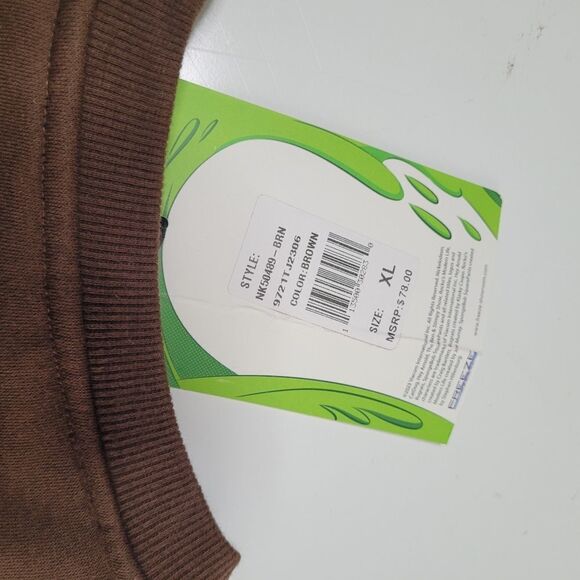 NEW XL REN & STIMPY NICKELODEON TV BROWN CREW GRAPHIC SWEATER SWEATSHIRT NWT - Picture 6 of 11